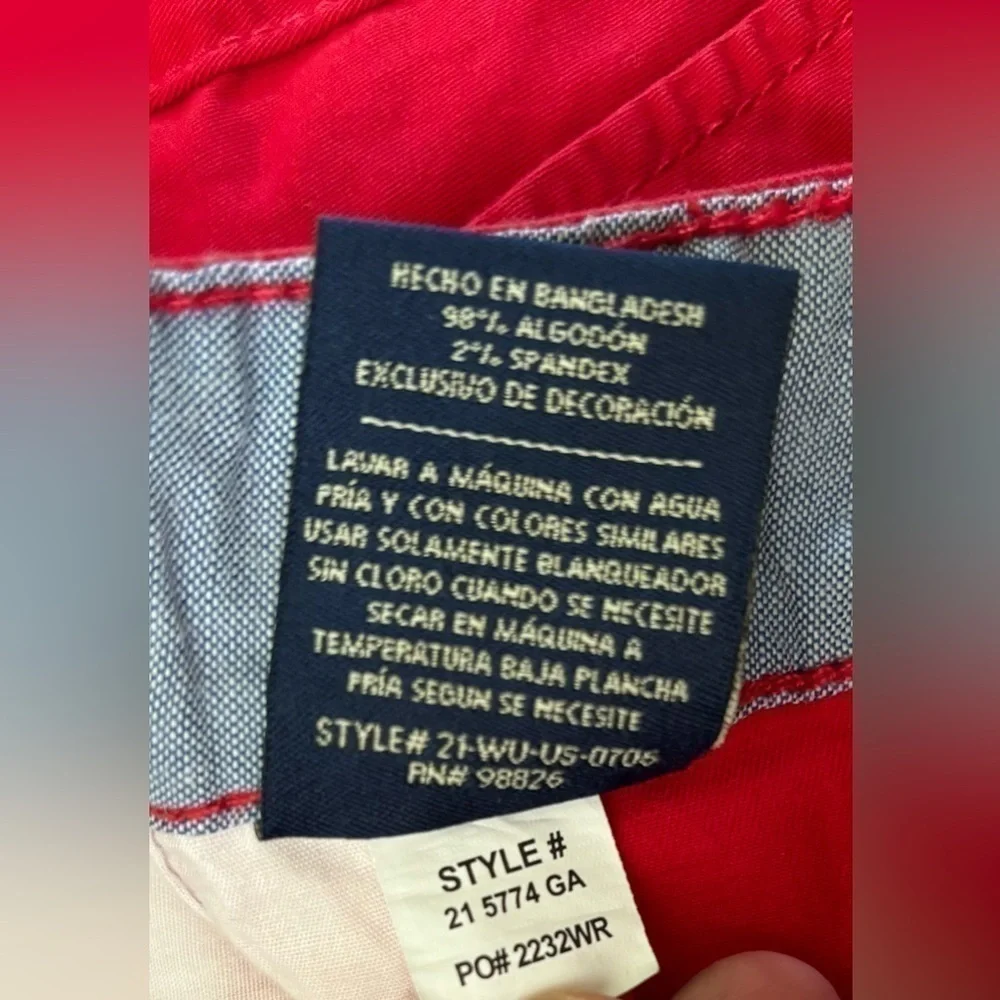 U.S. Polo‎ Assn. Womens Classic Chino Shorts Pockets Red Cotton Casual Size 7